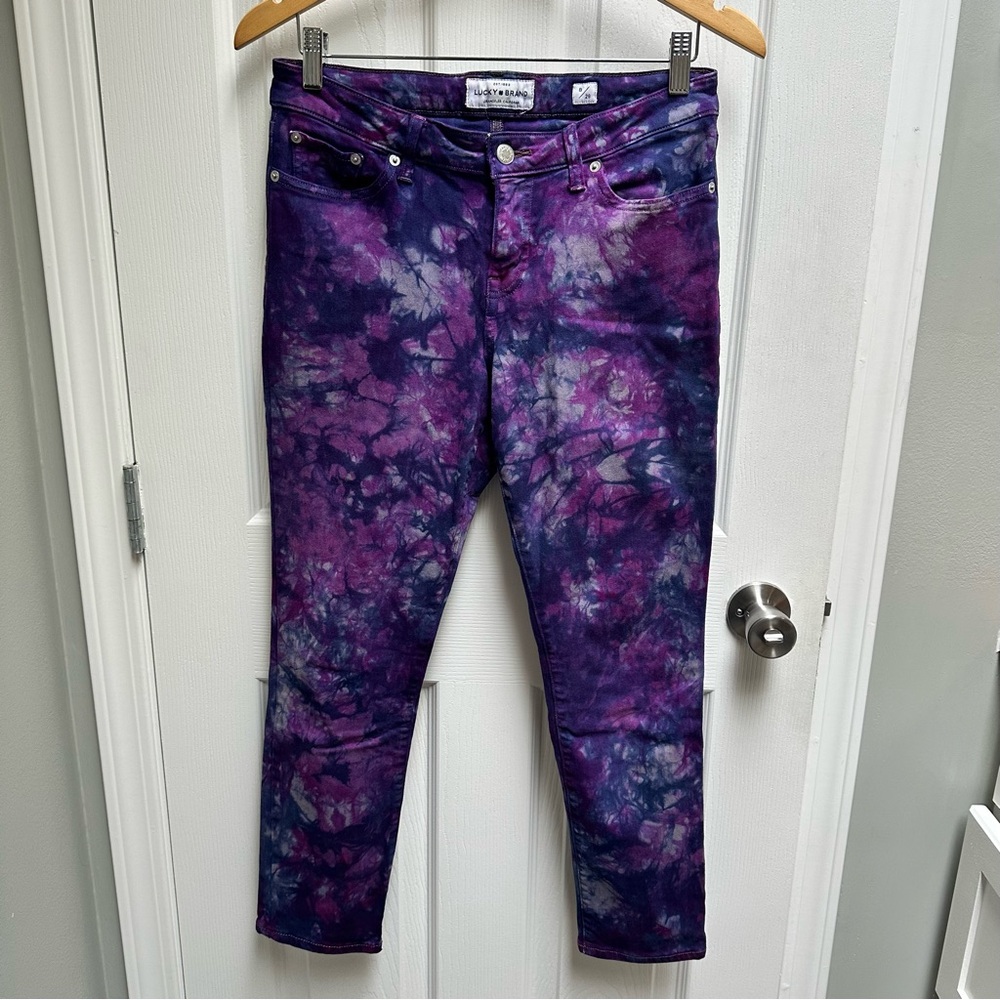Lucky Brand Purple Tie-Dye Skinny Jeans